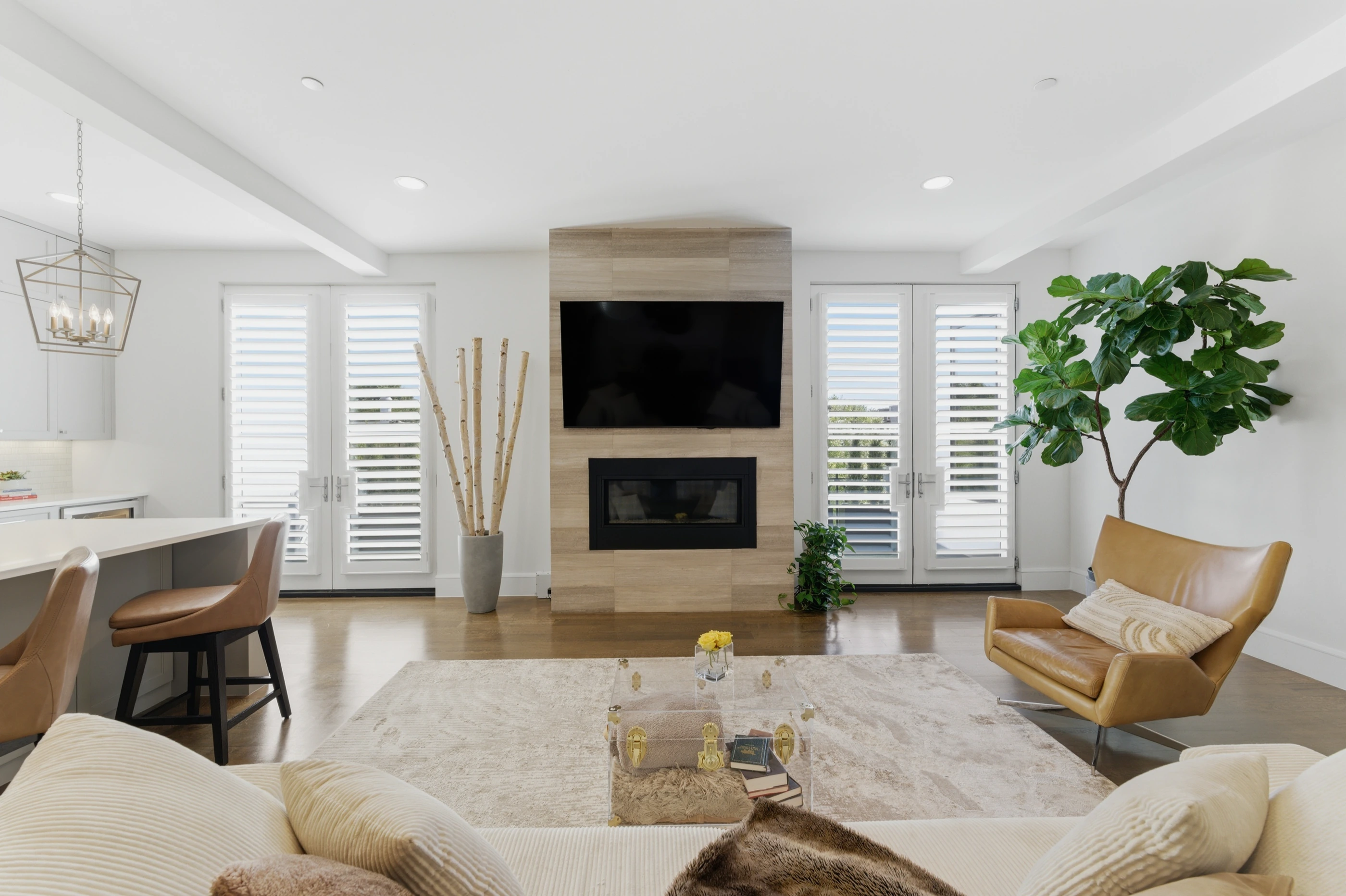 Living room with fireplace