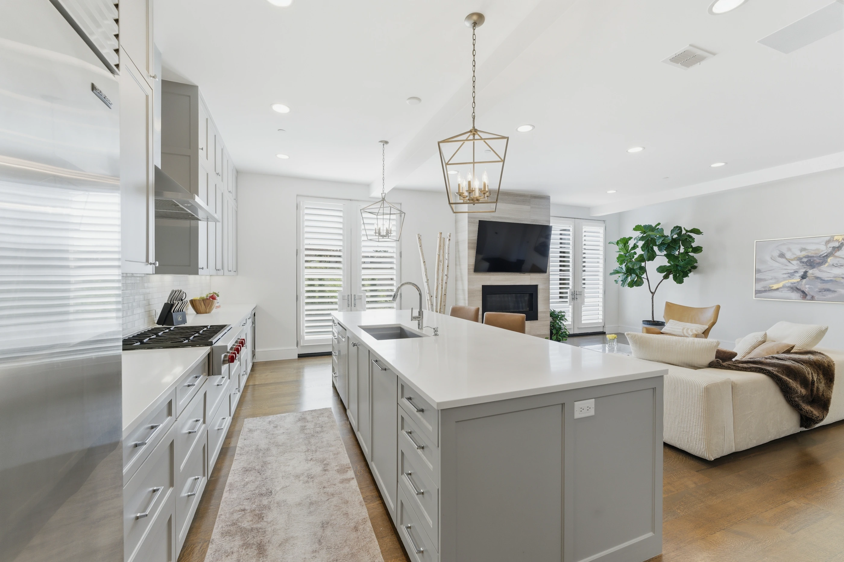View from laundry toward living and kitchen